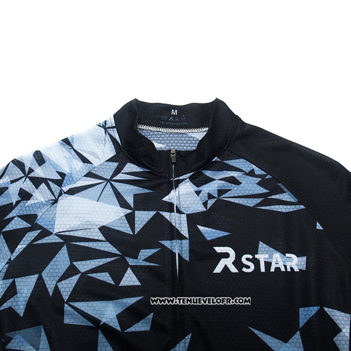 2021 Maillot Cyclisme R Star Noir Manches Courtes et Cuissard